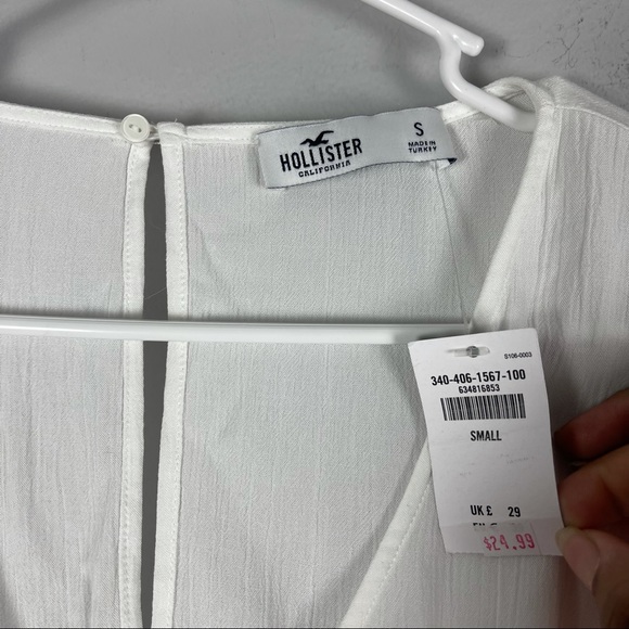 Hollister long sleeve crop top blouse white - Picture 4 of 8